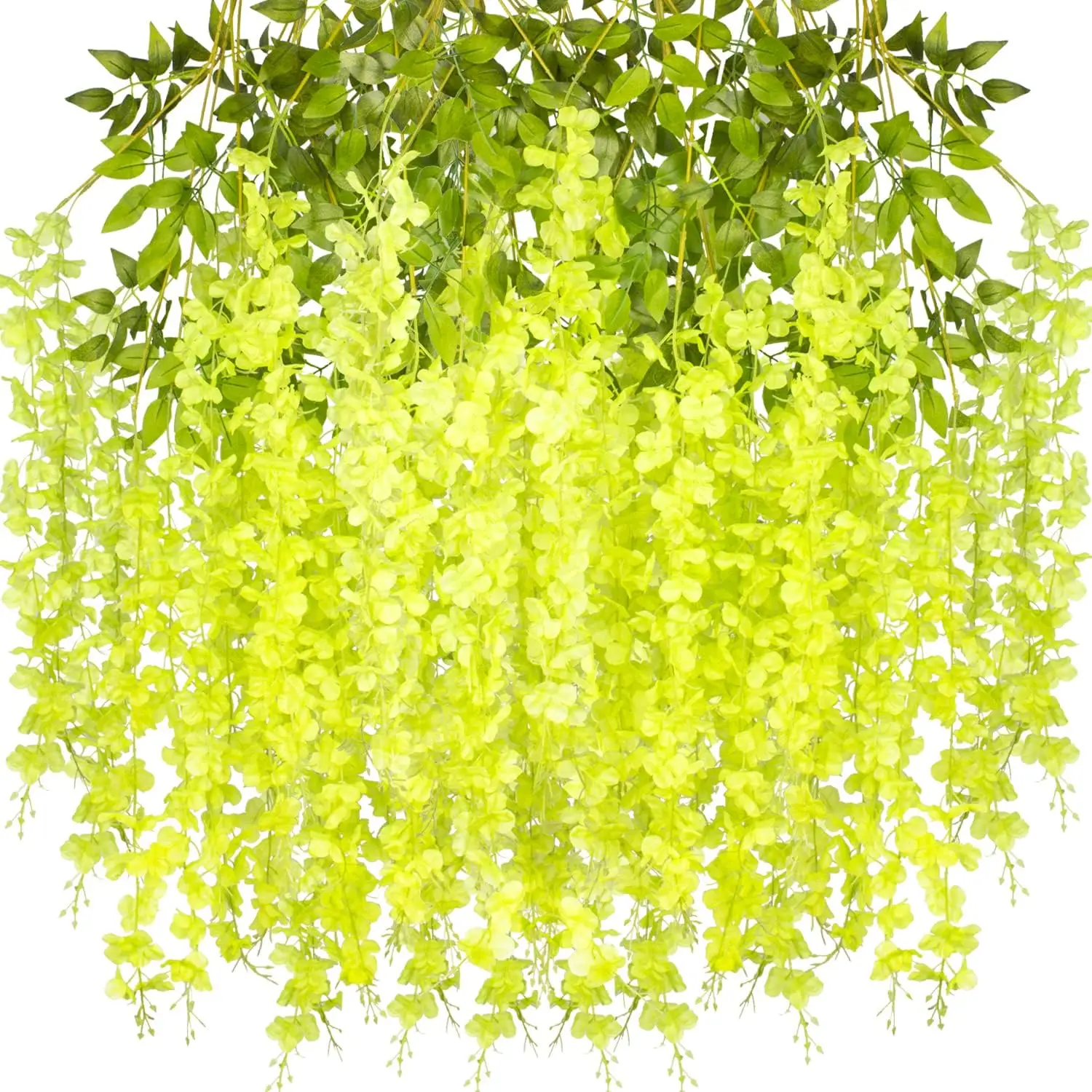 Artificial Flower Vine Ivy Leaf Garland for Home Wall Plant Fake Wisteria Flower Decor Wedding Flower Arch Decor 110cm Wisteria