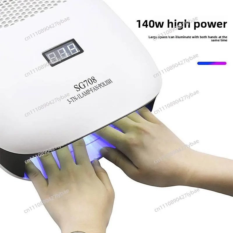 SG708 140W 3-IN-1 Nail Dust Vacuum Cleaner Electric Drill UV LED Lamp Manicure Machine Salon