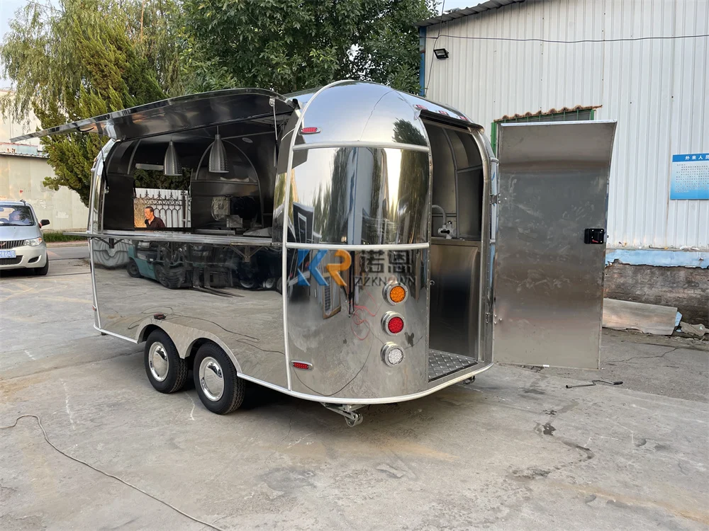 2025 Trailers de comida de café de rua personalizados, van móvel, sorvete, caminhão de comida com cozinha completa