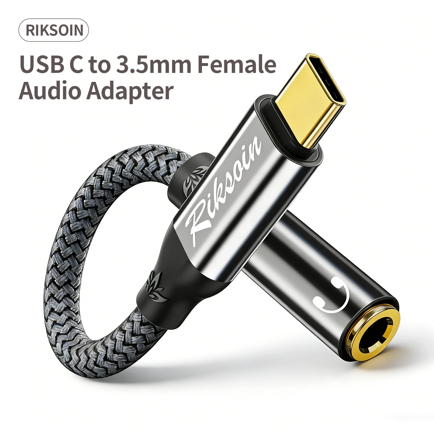 USB C to 3.5mm Audio Adapter, Type-C Male to 3.5mm Female Nylon Braided Cord for iPhone 17/16/15 Pro Max/Samsung S25/S24/S23