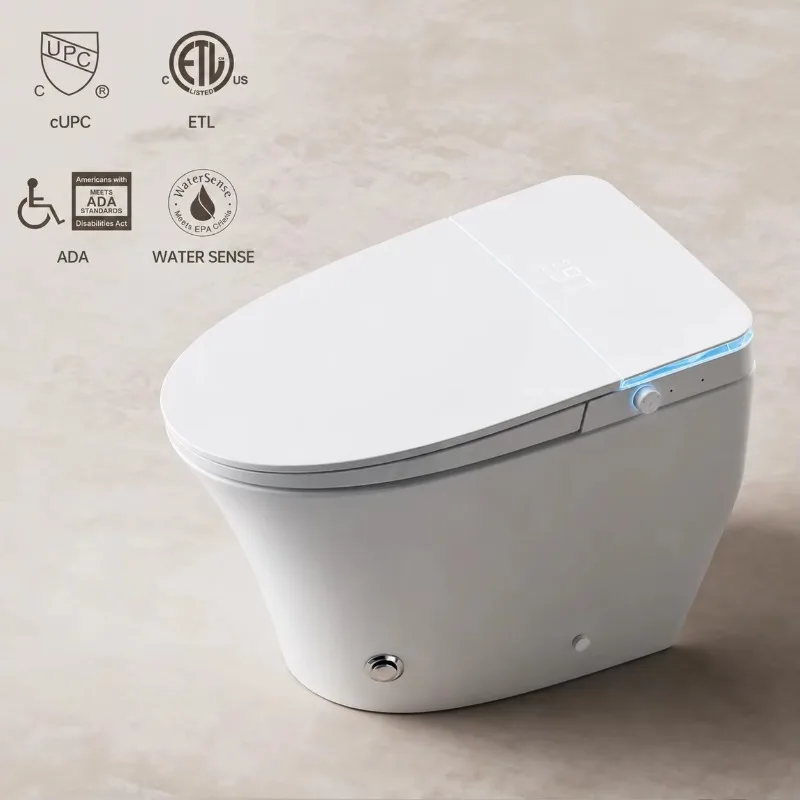 Electric Bidet ETL Floor Mounted Smart Toilet with Automatic Cover Remote Control Intelligent Toilet
