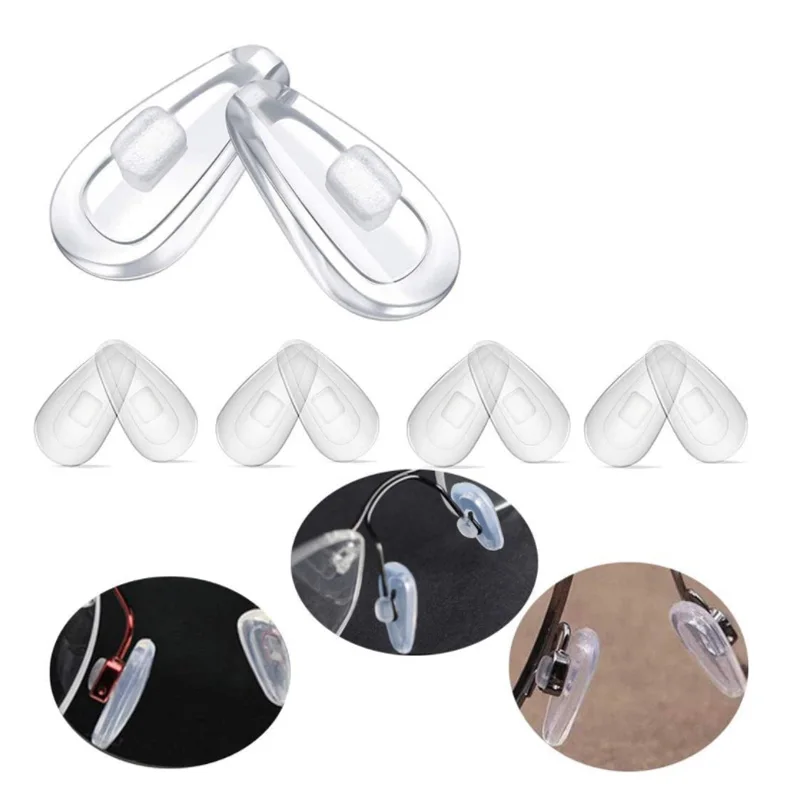 25Pairs/set Oval Silicone Nose Pads On Glasses Embedding Cassette Anti-Slip Accessories For Frameless Eyeglasses