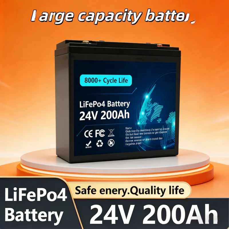 

Литиевая батарея LiFePO4, 24 В, 200 Ач, встроенная BMS, 200 А, аккумуляторная батарея, для автофургона/кемпера, солнечной батареи, морской, Overland/Van, Off-Gr