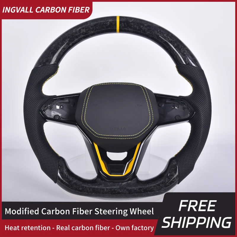 

Carbon Fiber Steering Wheel For Volkswagen VW Golf 8 MK8 GTI R GTD GTE Suede