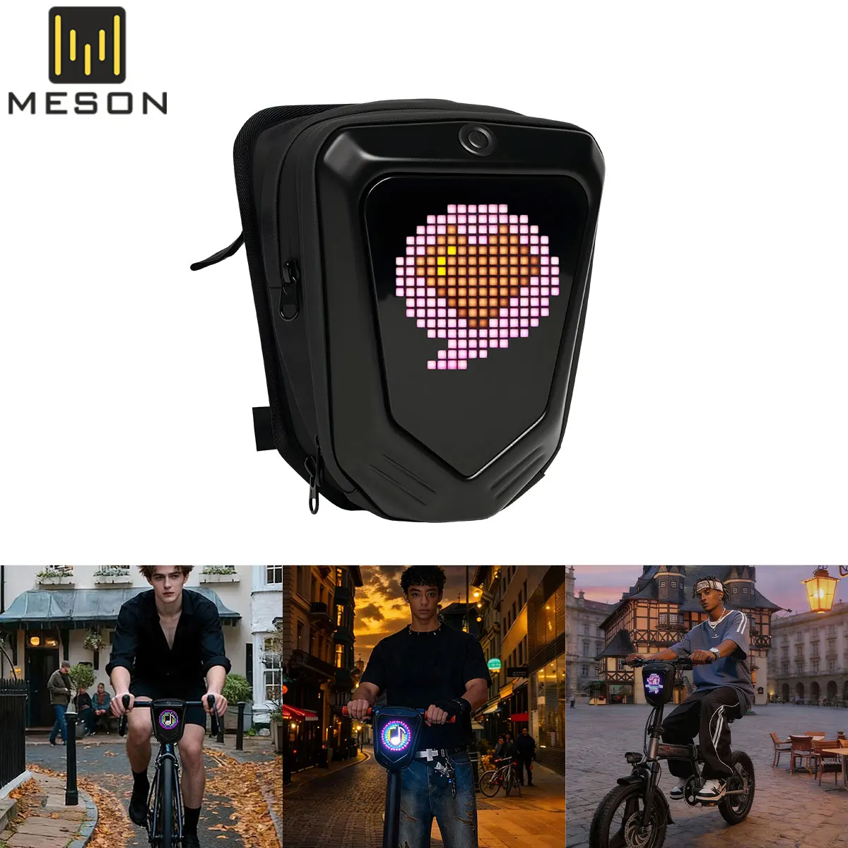 

LED Smart Display Chest Bag Scooter Storage Bag SCT-3 LOY Moto Pocket LED Backpack Mobile Phone Crossbody Bag Smart Display Bag
