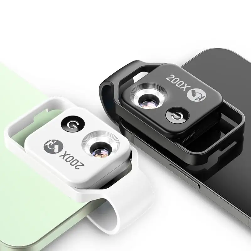 APEXEL MS002 200X Professional Phone Microscope Lens With Phone Clip For Plant Insect Hair Observation Jewelry Jade Appraisal