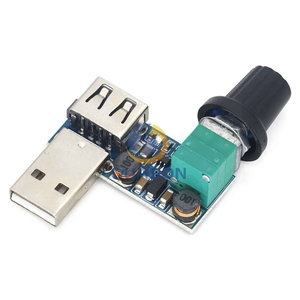 DC 5V USB Fan Stepless Speed Controller Regulator with Switch Speed Module Fan Governor Volume Regulator Board