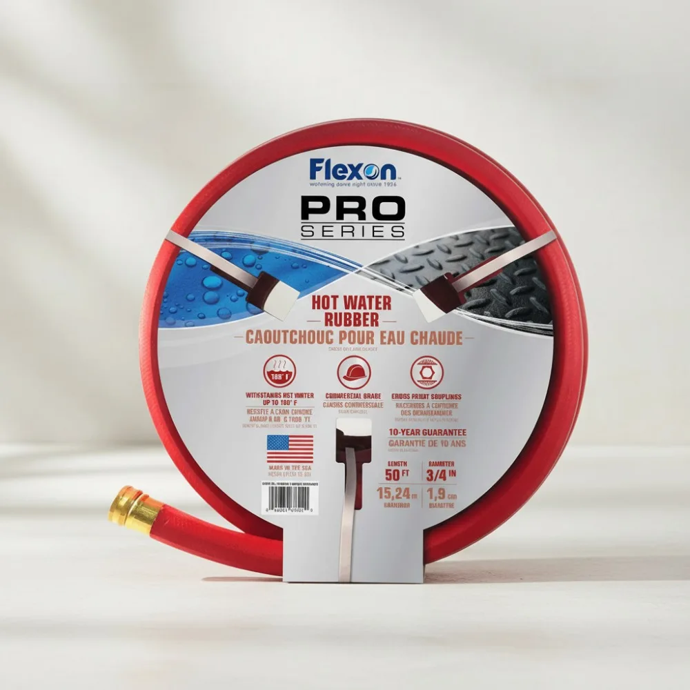 

3/4-Inch x 50-Foot Heavy Duty Rubber Garden Hose for Farm Ranch Watering Flexible Durable