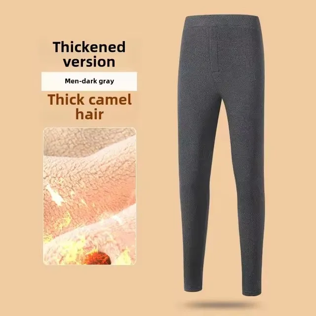 سميكة الشتاء الصوف مبطن الرجال السراويل الدافئة حماية الخصر منصات الركبة المرنة القطن مبطن السراويل للرجال في منتصف العمر