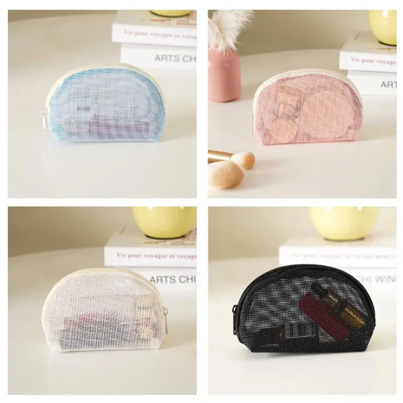 1 Stück tragbare Reise-Lippenstifttasche, Netz-Handtasche, Make-up-Tasche, Kosmetik-Aufbewahrungstasche, Kulturbeutel, transparente Strandtasche – Detail 21