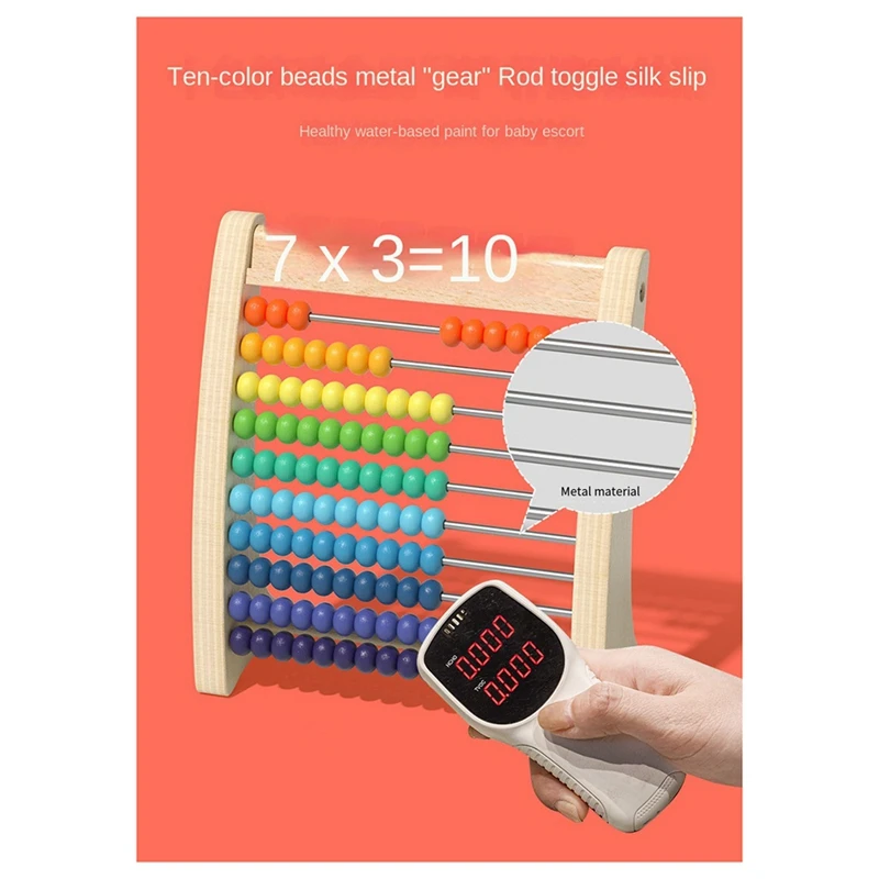 HOT-Mathematics Calculation Stand, Addition And Subtraction Number Recognition Artifact, Wooden Abacus