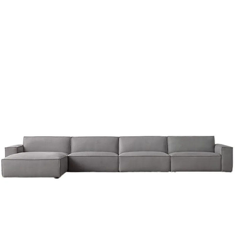 

Simple modern living room home double sofa American retro linen fabric tofu block triple sofa