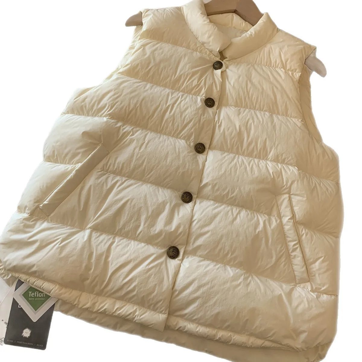 

Осень-зима 20252, новый женский пуховый жилет для поездок на работу, ветрозащитный и водонепроницаемый жилет на белом утином пуху