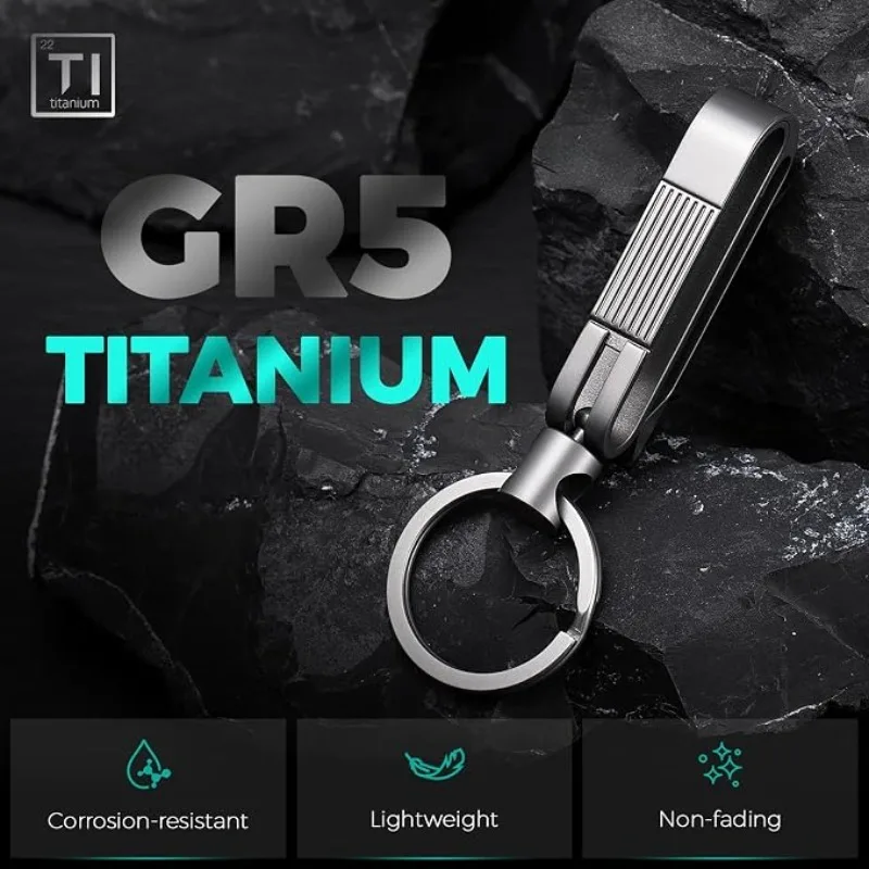 Gr5 Titanium Belt Key Clip Quick Release EDC Key Holder Heavy Duty Belt Loop Keychain Portable Car Key  Outdoor Tool for Men