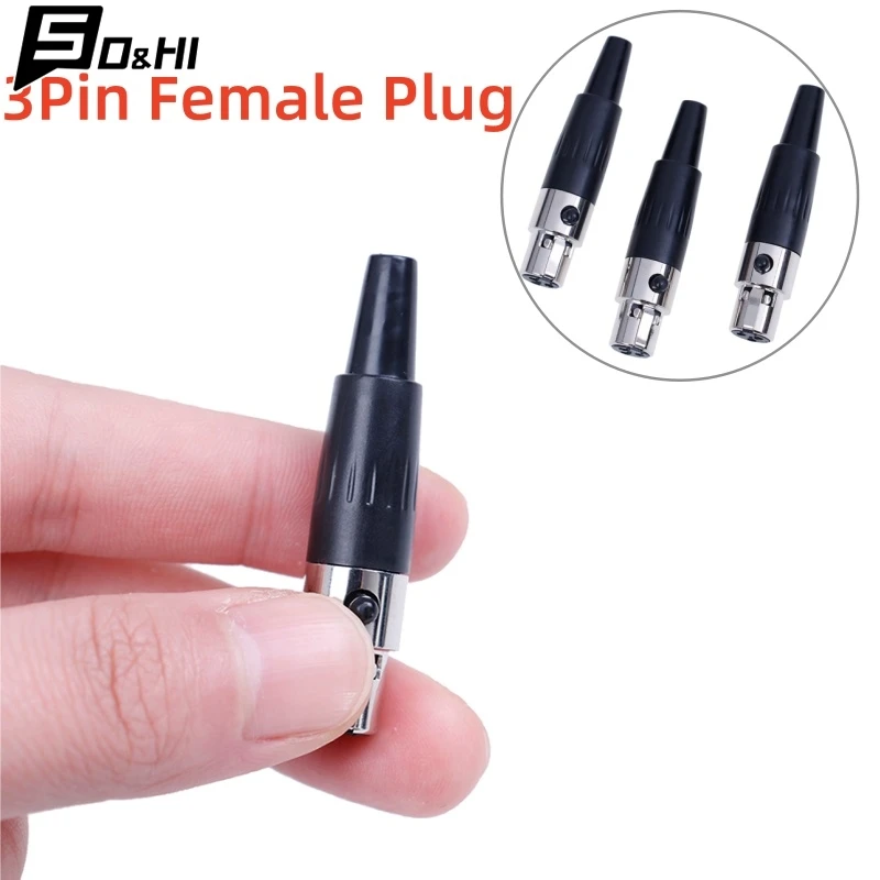 Hot sale 1Pc 3 Pin Female Plug Mini TA3F XLR Audio Microphone Connector MIC Adapter 50x10mm