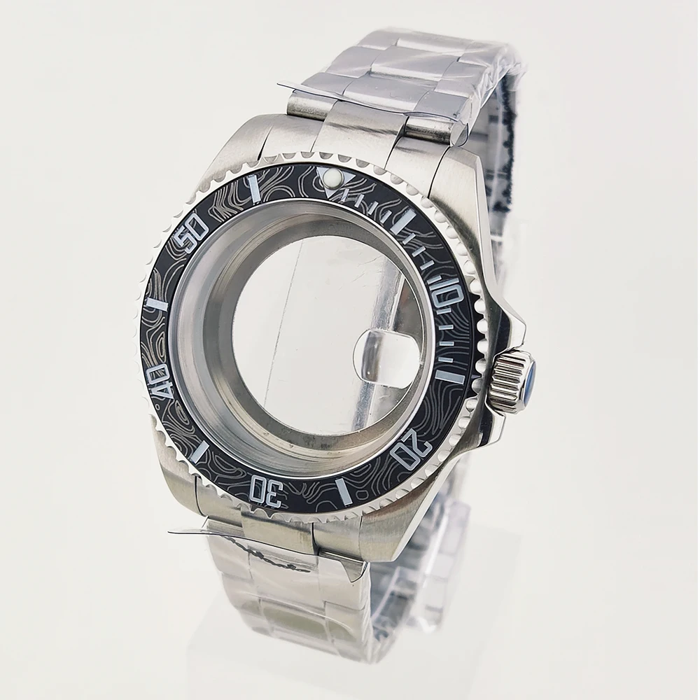 

40mm Watch Cases nh35 Case Sapphire Glass Stainless Steel Case Fit nh35/nh36/nh38/nh70 Movements Watch Parts
