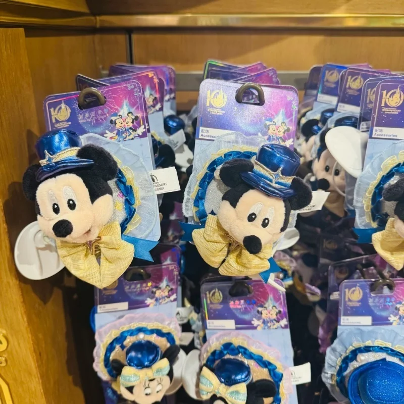 

Плюшевая брошь-заколка для волос Disney Resort к 10-летию: Микки, Минни, Дональд Дак, Дейзи. Для взрослых, для ношения в тематическом парке.