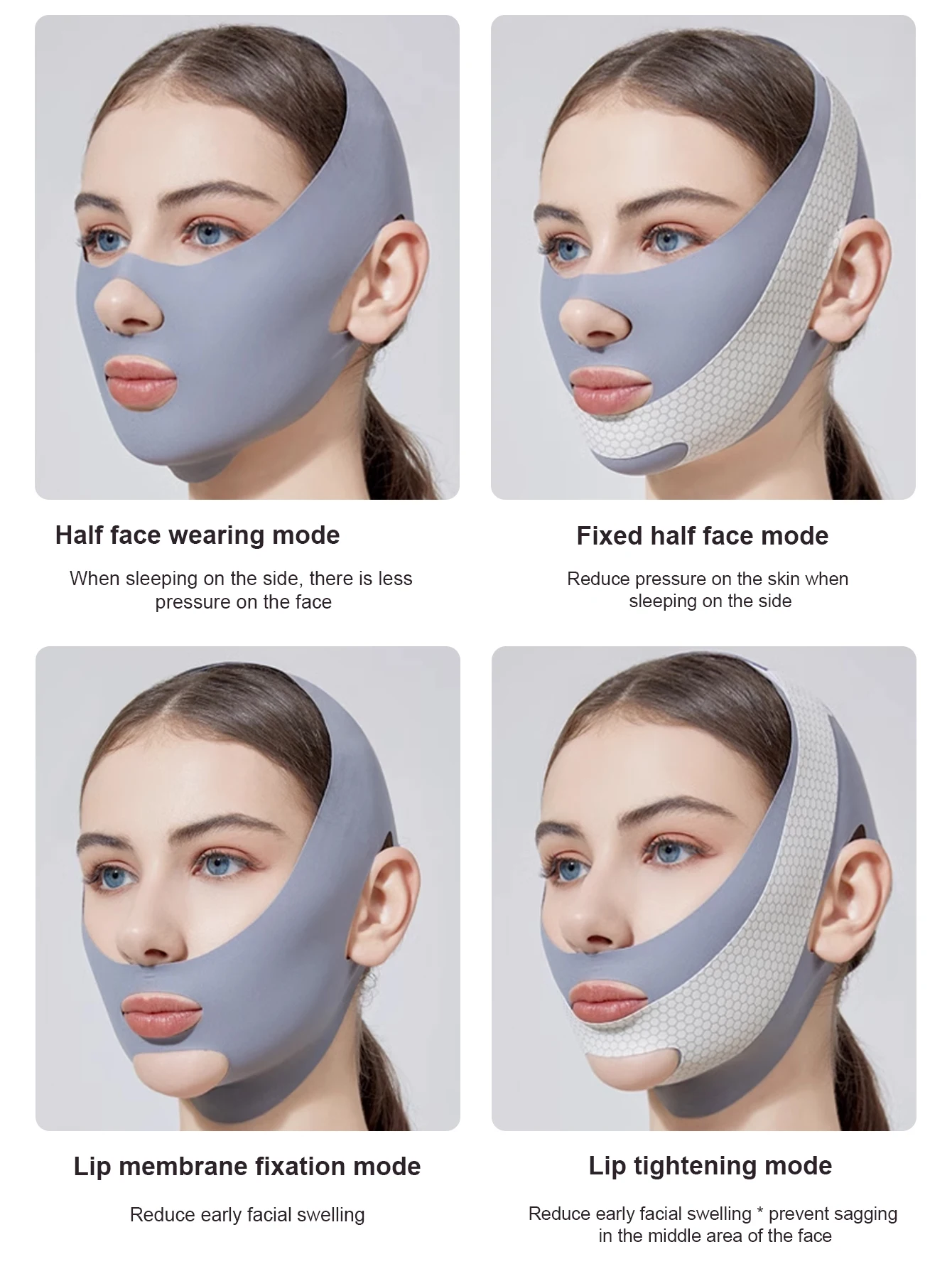 フェイスリフティングベルト Vラインシェイパー 顎ラインチンストラップ、二重あごの軽減とシワケアのためのアンチエイジングフェイスファーミングマスク