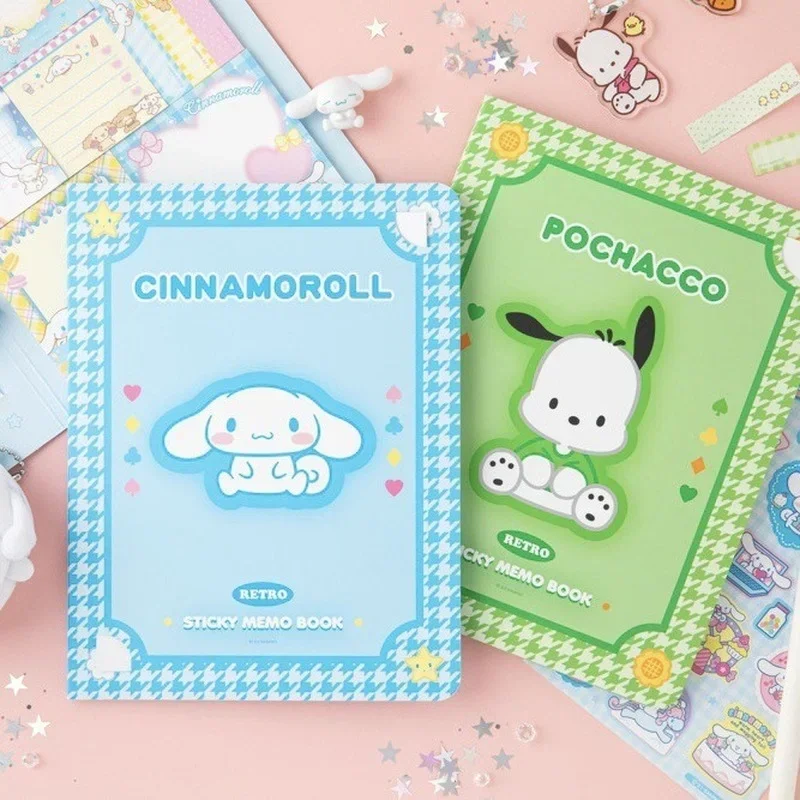 

Kawaii HelloKitty Melody Kuromi Cinnamoroll Posted-It Notes Suit Anime Sanrioed Girl's Heart Tearable Note Pad Handbook Material