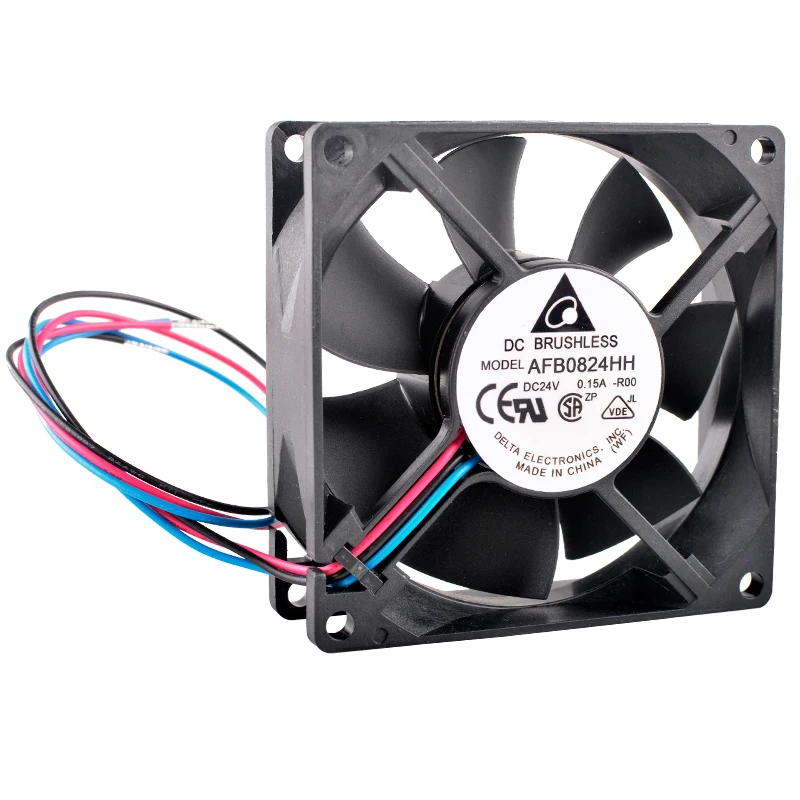 

AFB0824HH 8cm 80mm fan 80x80x25mm DC24V 0.15A 3pin Dual ball bearing axial flow fan cooler cooling fan for frequency converter