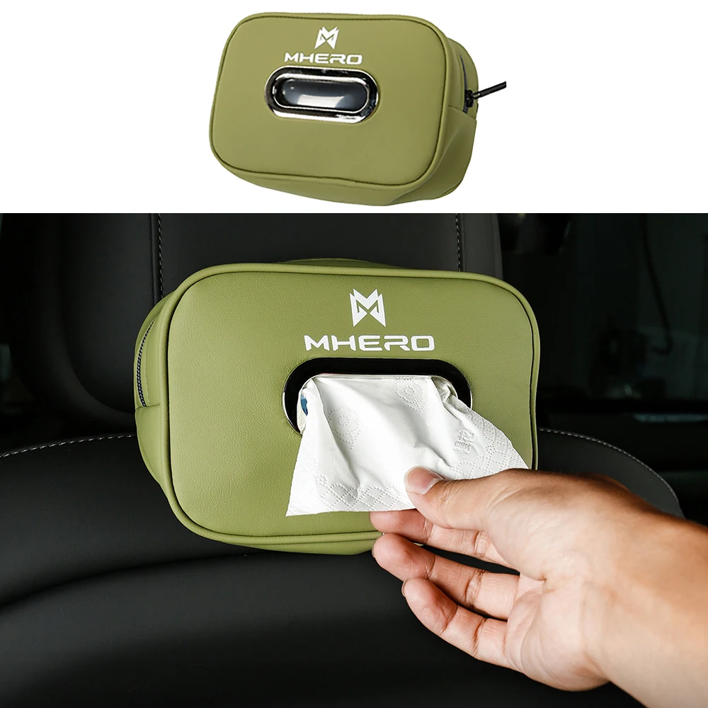 

Car Leather Tissue Box Seat Rear Suspension Drawer Special Car Decoration Accessories For BAIC M-HEOR I M917 M-HEOR II M918