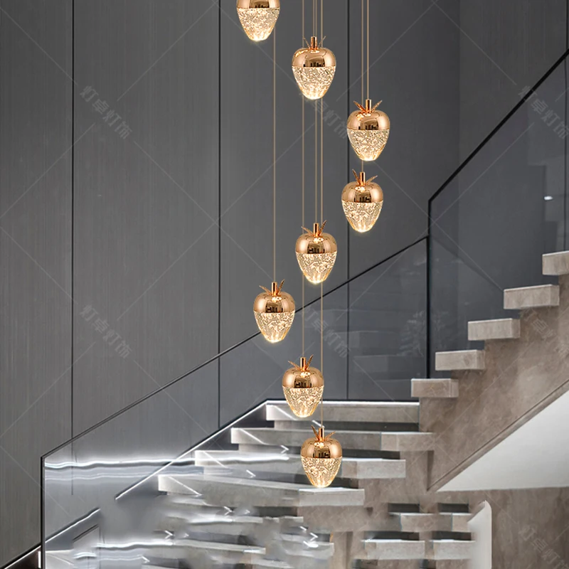 Modern home decoration crystal chandelier, stair Pendant lamp, living room Pendant lights, interior lighting