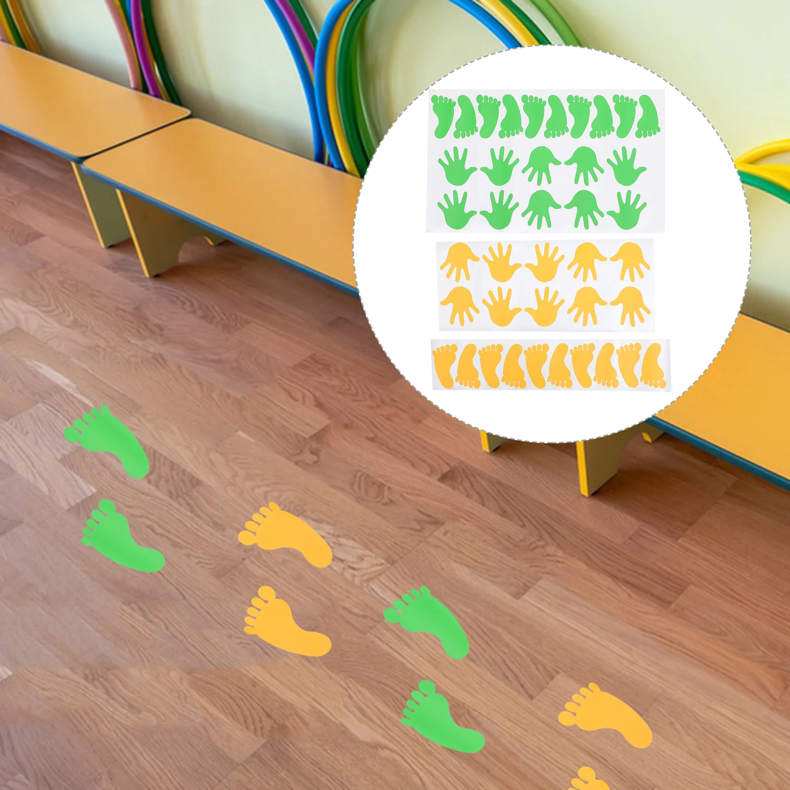 

20Pairs Handprint Footprint Stickers PVC Wall Decal for Kids Room Nursery Bedroom Decor Easy to Stick Peel No Residue