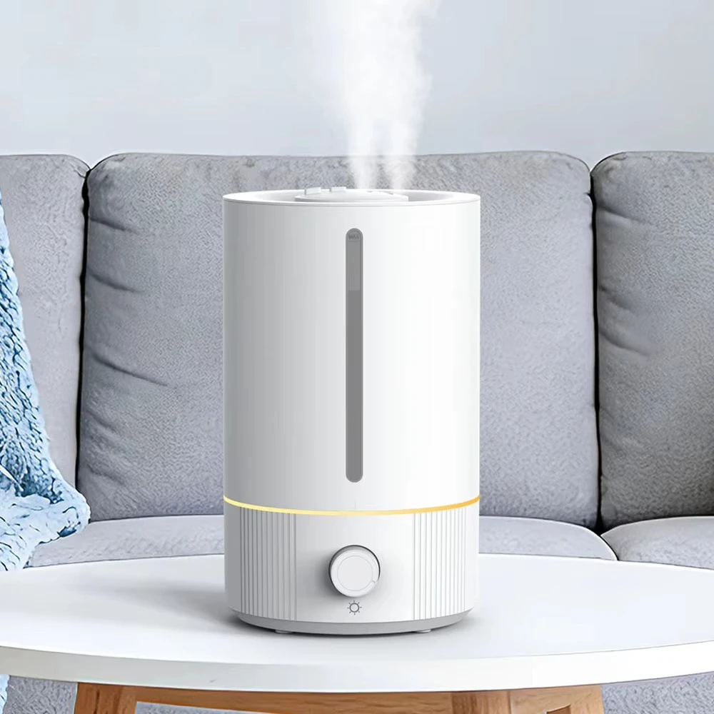 5L Top‑Fill Ultrasonic Humidifier, Cool Mist Maker Dual 360° Rotatable Nozzles for Large Room