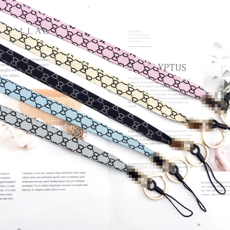 2022 New Fashion Brand Letter Women Neck Key Strap ID Card Gym Mobile Phone Strap Sling Camera USB Holder Mobile Phone Strap