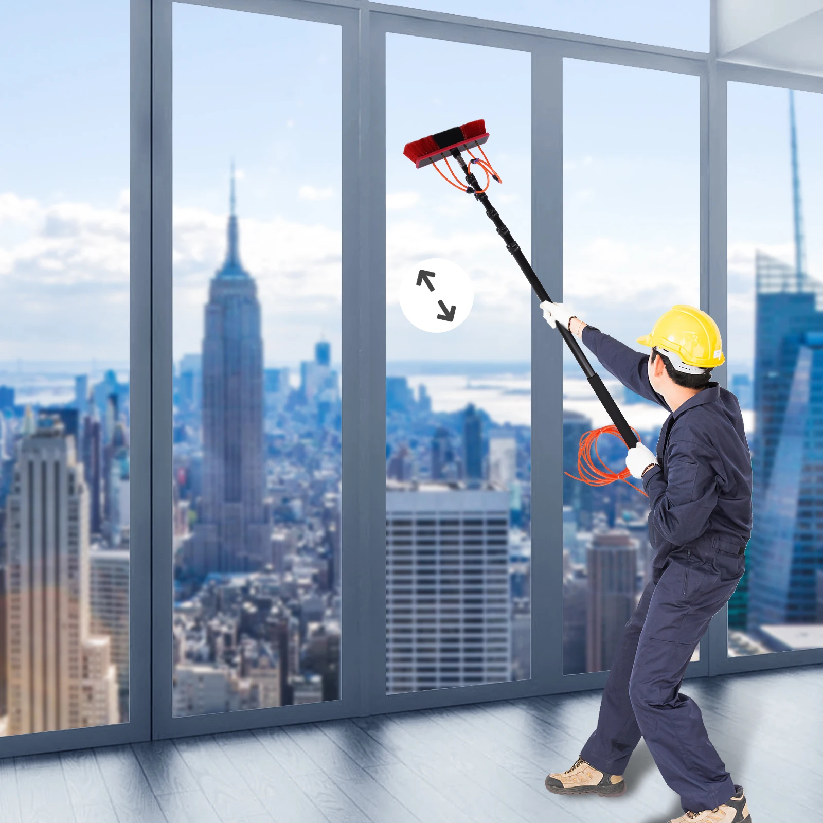 

24 Foot Long Water Supply Brush, Water Supply Cleaning System, Window Glass Cleaning and Cleaning Tools