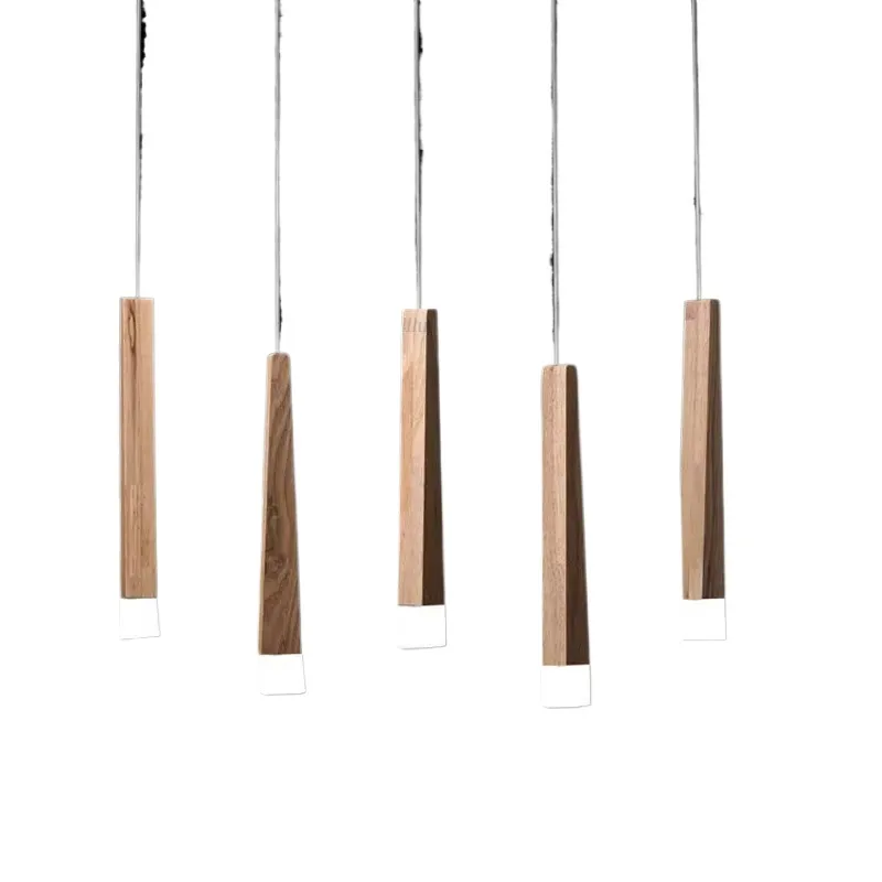

Matchstick Pendant Lamp Wood LED Suspension Light Dinning Meeting Room Office Bar Counter Acrylic Hanging Ceiling Chandelier