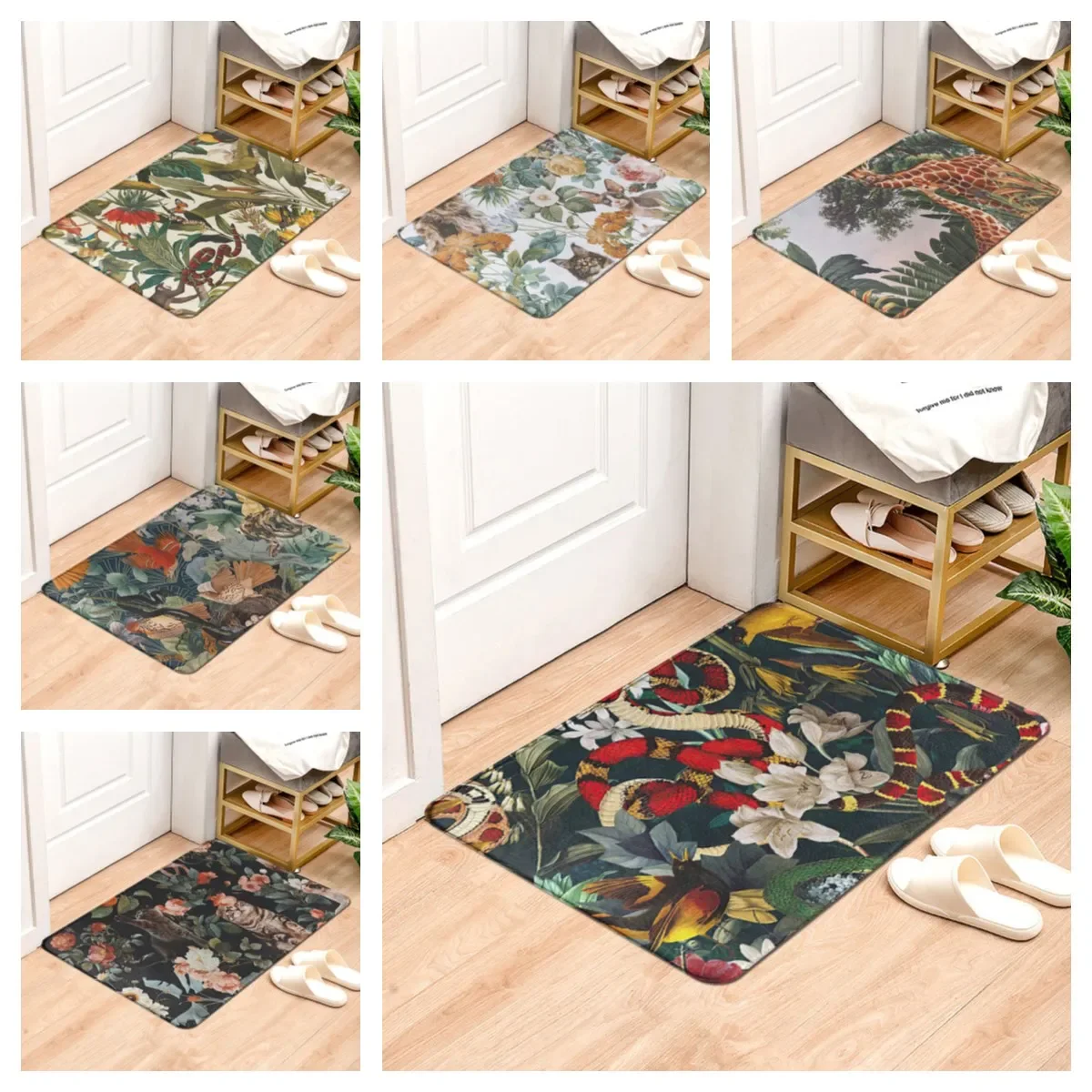 Jungle Animal Cartoon Giraffe Elephant Carpet for Living Room Rug Children Bed Room Floor Mat Carpets Window Bedside Home Decor