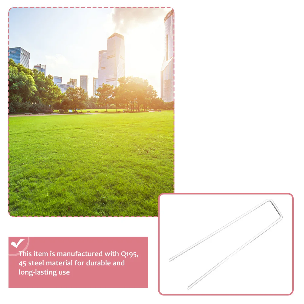 

30Pcs Grass Turf Heavy Duty U-Shaped Steel Garden Stakes for Camping Tent Anchoring Fabric Fixing Lawn