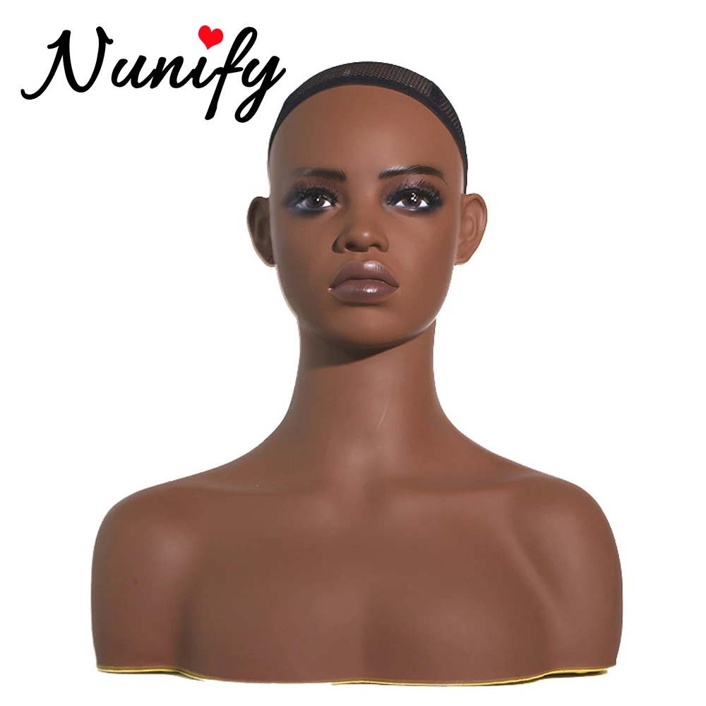 

Nunify Square Face Wig Head Mannequin Glam Mannequin Head With Makeup To Put Wigs Dummy Head For Wigs Realistic Female Head 4Pcs