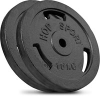 20 kg Cast Iron Weight Plates, 30 mm Set: 4 x 5 kg, 2 x 10 kg - Dumbbell Set, 30/31 mm Bore.