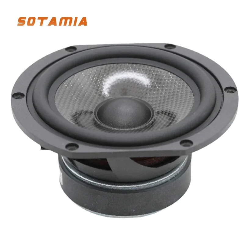 

SOTAMIA 5.5" Midrange Bass Speaker Woofer 6 Ohm 60W Aluminum Frame Carbon Fiber Speaker Unit DIY Audio Home Theater Loudspeaker