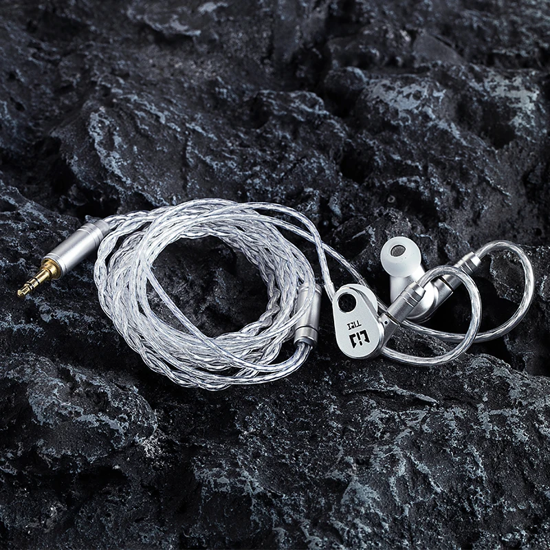 TRI DRACO-auriculares con Cable y controlador dinámico Dual para Monitor de oído, cascos con Cable de cobre Chapado en plata, HiFi, estéreo, IEM