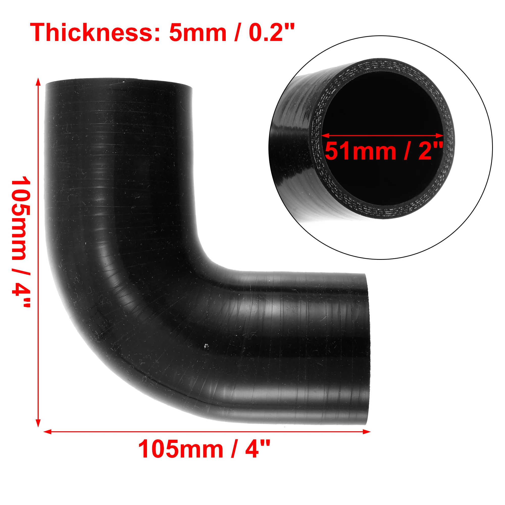 UXCELL 32/51/57/63/70/76/89MM ID 90-Grad-Winkel-Auto-Silikonschlauch Ansaugkupplung Ladeluftkühler-Reduziersatz für Seat Leon 1M