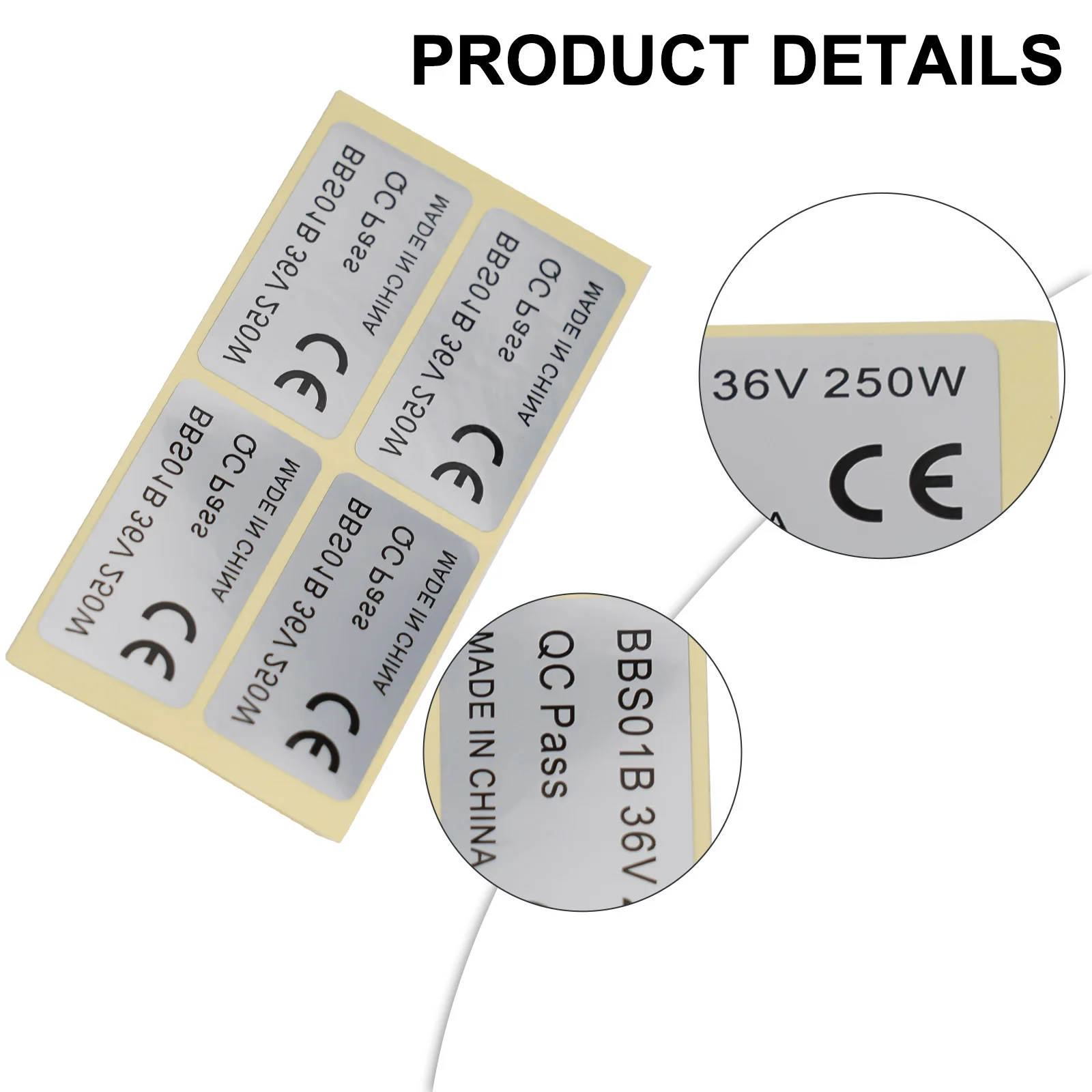 Ebike-Aufkleber-Set 20 Stück für BAFANG 36 Volt 250 Watt und 48 Volt 750 Watt Elektrofahrrad-Umbausätze 01 HD – Detail 7