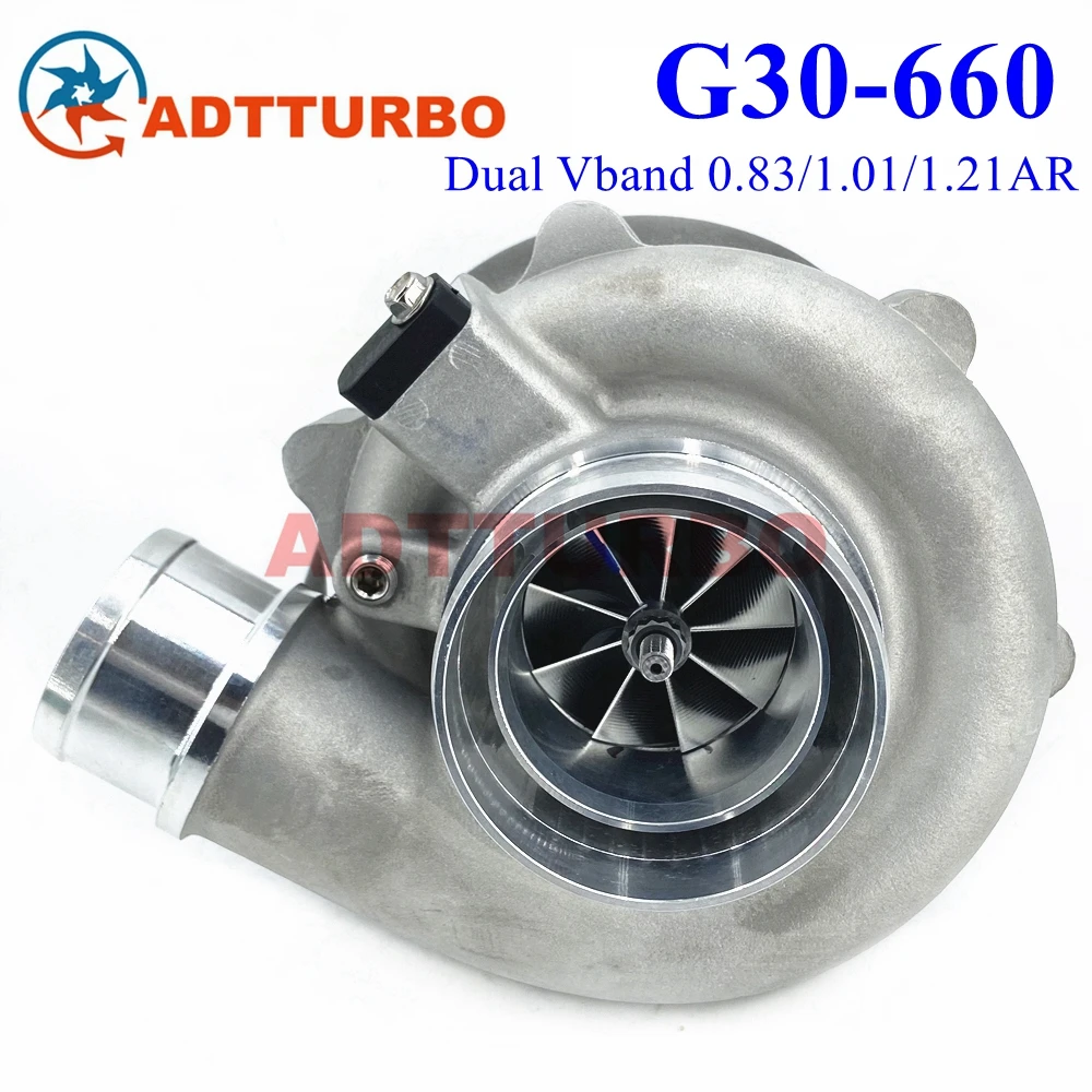 Turbocharger G30 G30-660 Turbo 54mm G-Series Dual Ball Bearing Upgrade V-Band 0.83A/R 2.0L-3.5L 350-660 HP 880704-5002S Turbine