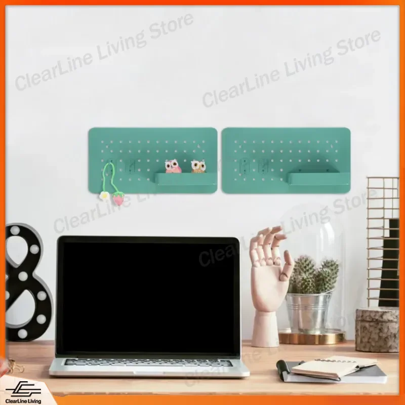 1Set Storage Shelf Organizer Box for Perforated Board Desk Wall Pegboard Hook Mounting Hanging Office Home Organizer
