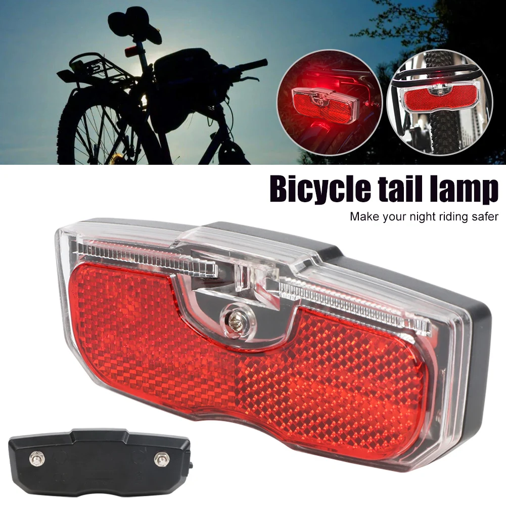 Bicycle Cycling Rear Reflector Tail Light Aluminum Alloy Rear Light Luggage Rack Mounted Bike Accessories (Battery Not Included)