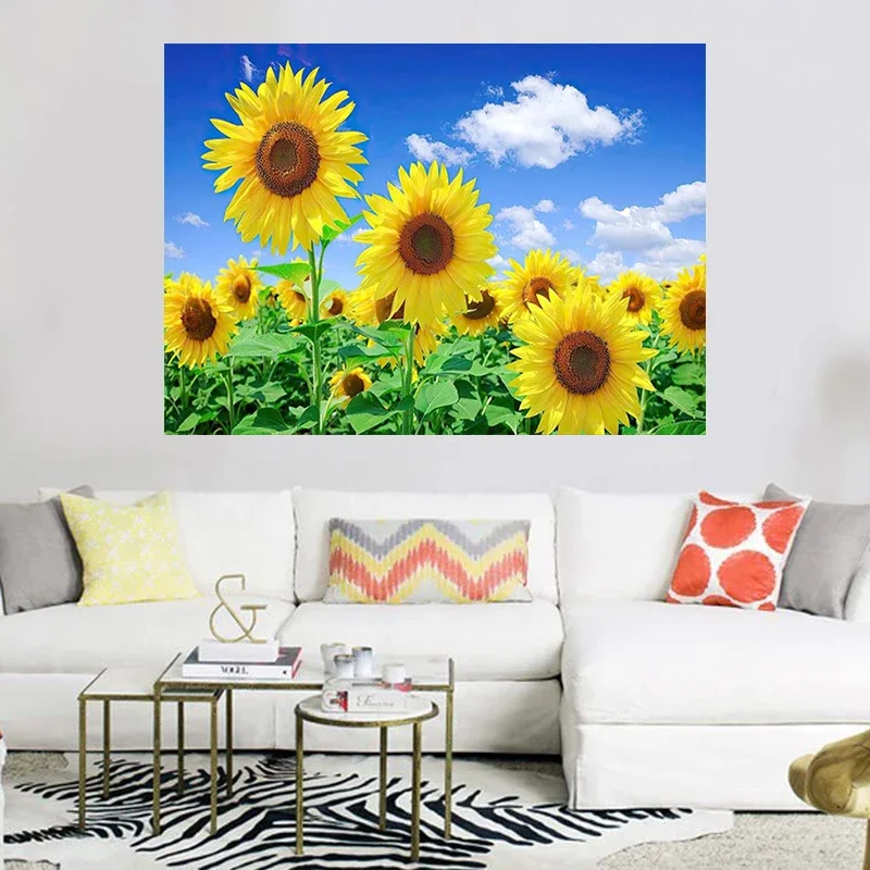 Kit de pintura de diamantes 5D de girasol, arte de diamantes de flores, Kit de punto de cruz, decoración del hogar para sala de estar, regalo de Navidad, regalo de amigo