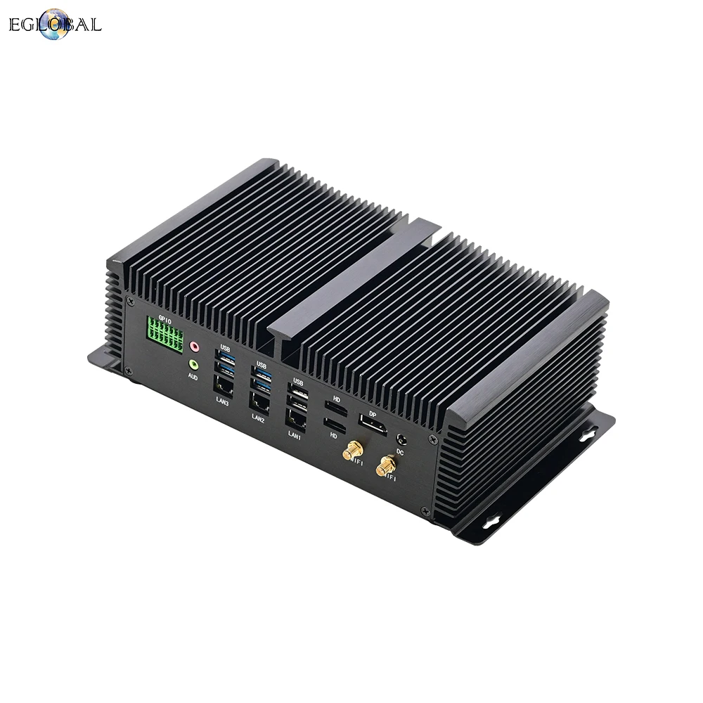 EGLOBAL-Mini PC industriel Windows 10, i5, 1235U, i7, 1255U, 8COM, RS232, RS485, RS422, 3LAN, 2DDR5, 2NVcloser, SSD, GPIO, HDMI, DP, PC sans ventilateur