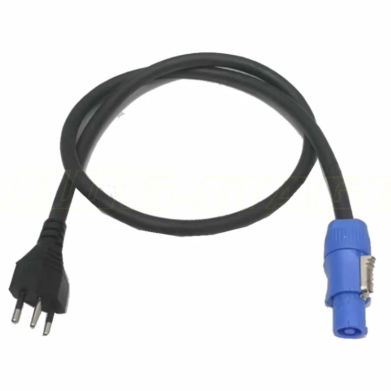 

1 шт./лот, кабель питания с подвижной головкой, синий разъем, 3-контактный, 1 мм2, 1,5 мм2, водонепроницаемый разъем Powercon, провод