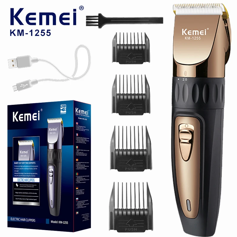 Kemei Professional Hair Clipper Electric Trimmer For Men Beard Kids Barber Cutting Machine Haircut LED Screen Waterproof KM-1255