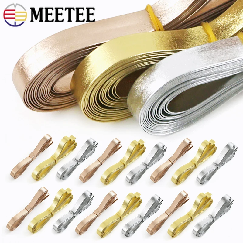 

5M 5-30mm Synthetic PU Leather Rope Gold Silver Ribbon Cord DIY Bows Strap Necklace Cords Clothes Decoration Band Craft Material