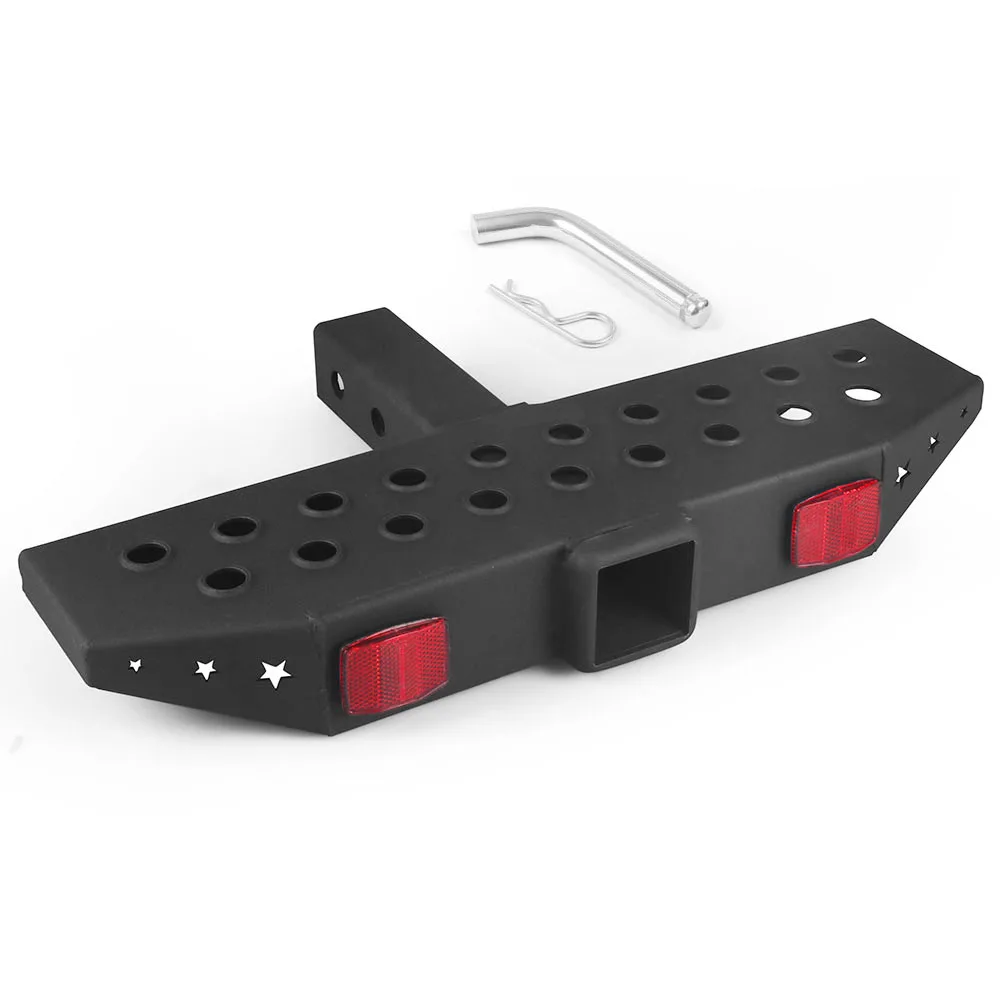 

For RV SUV Truck Flatbed Camper 50cm Hitch Mount Bump Step For 2 inch Hitch Receiver With Anti Slip Platform＆Safety Reflectors