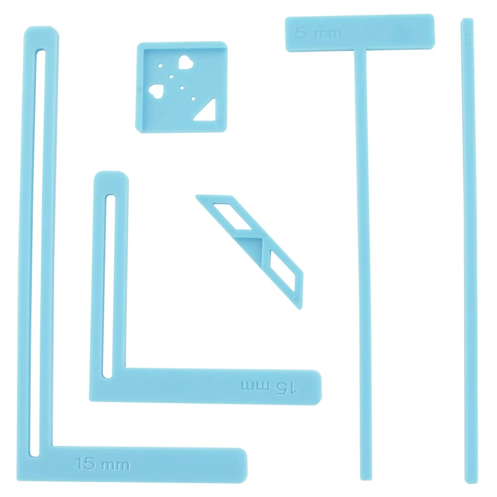 6Pcs Bookbinding For Starter Scrapbooking Tool Kit Easy To Use Great Stencils Cutter Guide  Millimeter multifunctional ruler s