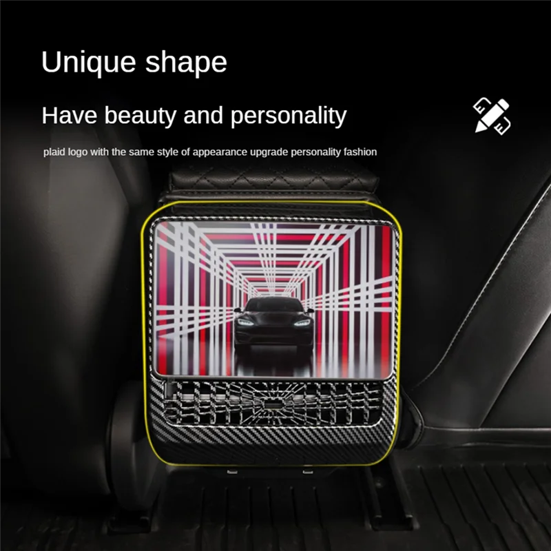 غطاء منفذ الهواء الخلفي بقوة نمط منقوش غطاء فتحة التهوية الخلفية نموذج 3 + ملحقات لطراز تسلا 3 هايلاند 2024